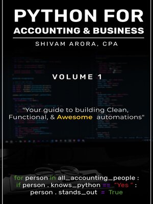 cover image of Python for Accounting & Business, Volume 1
